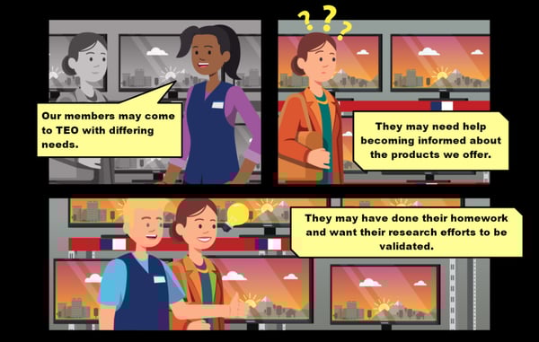 Example of customer service training using comics